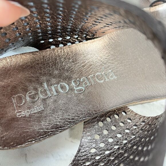 Pedro Garcia Verena Women’s 6.5/7 US -37.5 Chocolate Leather Ankle Cuff Sandals - Picture 9 of 12